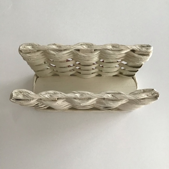 Watermelon Napkin Holder Hand Painted White Basket Farmhouse Cottagecore Vintage - Picture 12 of 13